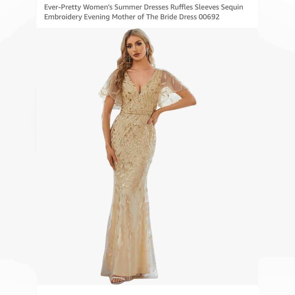 NWT Ever Pretty- brand new gold gown.❤️🎉